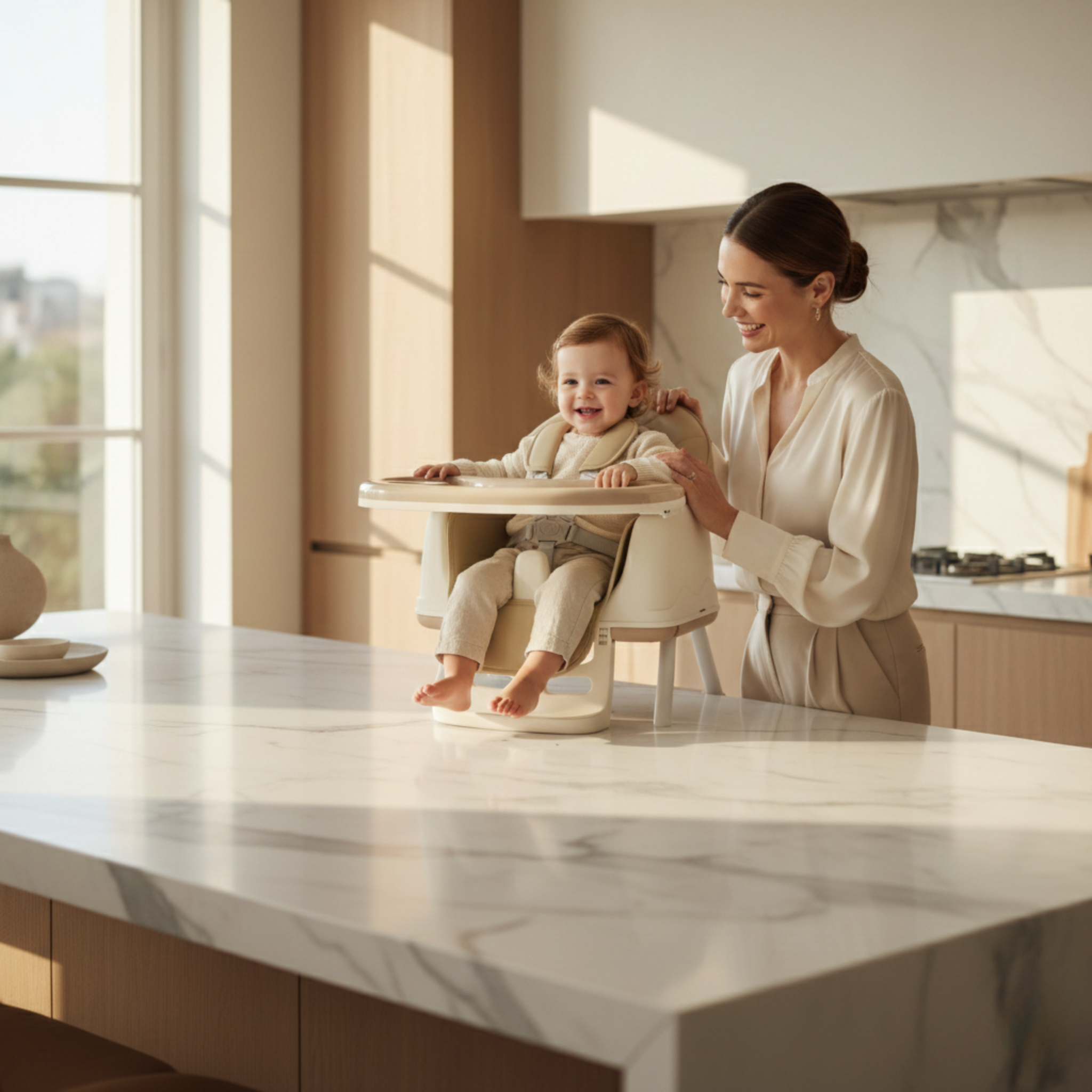 chaise haute bébé multifonction 3 en 1, siège, trotteur et table