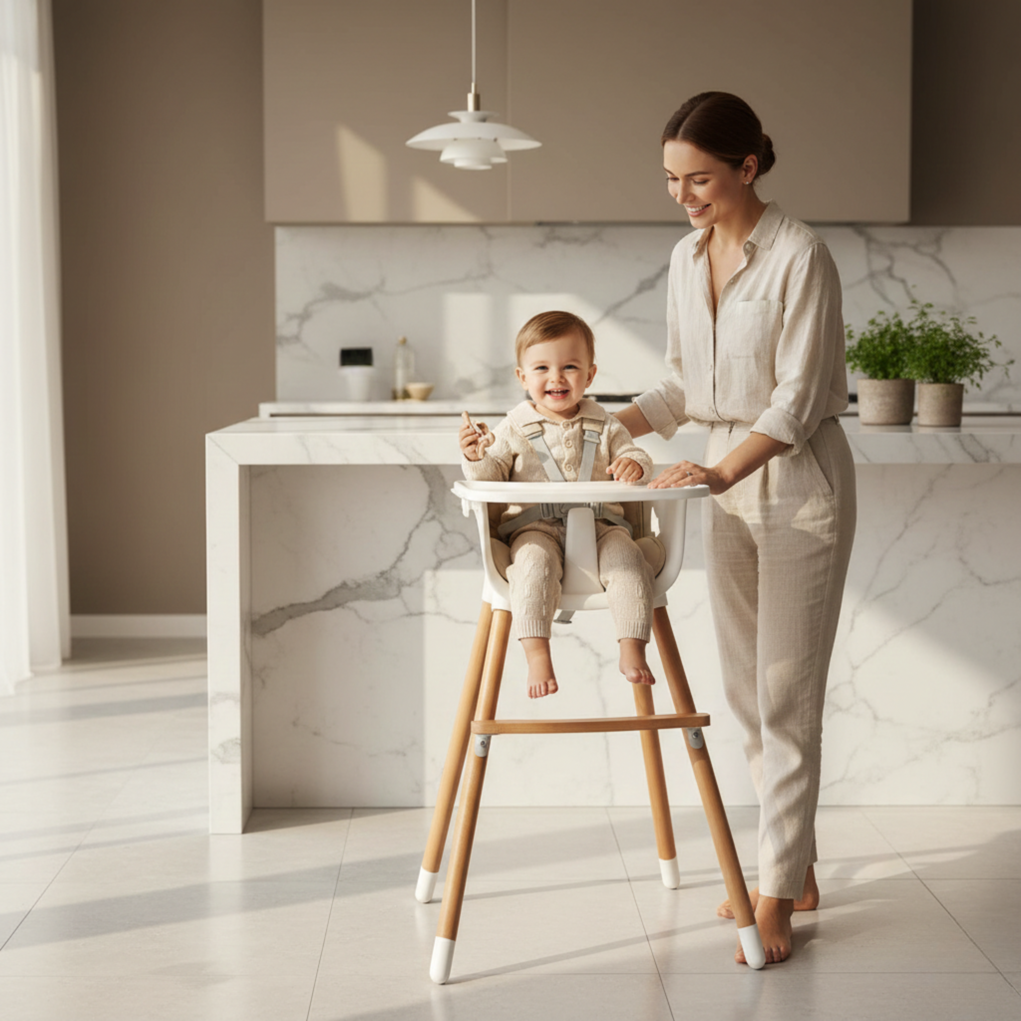 chaise haute bébé 2 en 1 de 6 mois à 3 ans