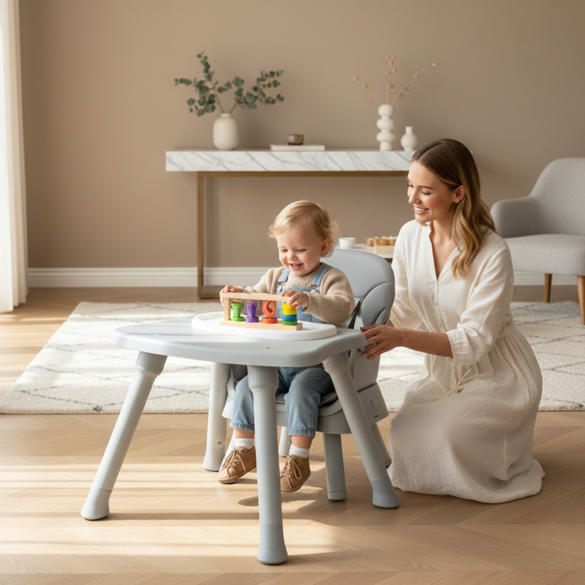 chaise haute bébé évolutive 4 en 1 table de jeu de 6 mois à 6 ans