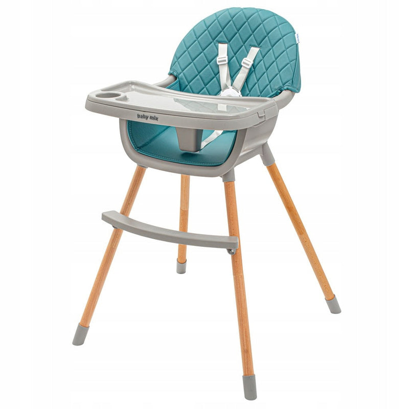 chaise haute bébé pieds en bois plateau amovible et réglable