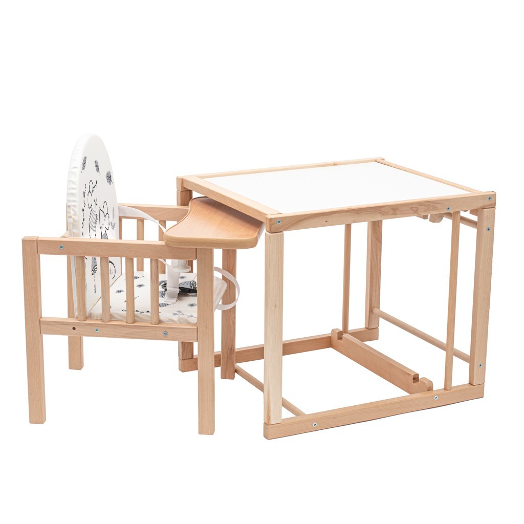 chaise haute bébé en bois évolutive avec table intégrée 6 à 36 mois