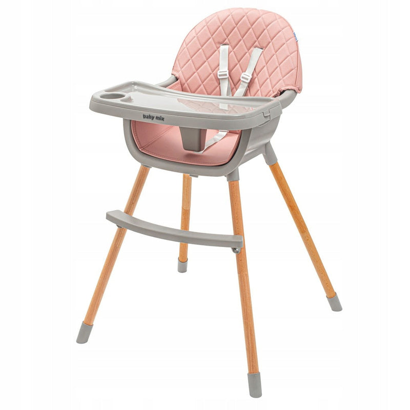 chaise haute bébé pieds en bois plateau amovible et réglable